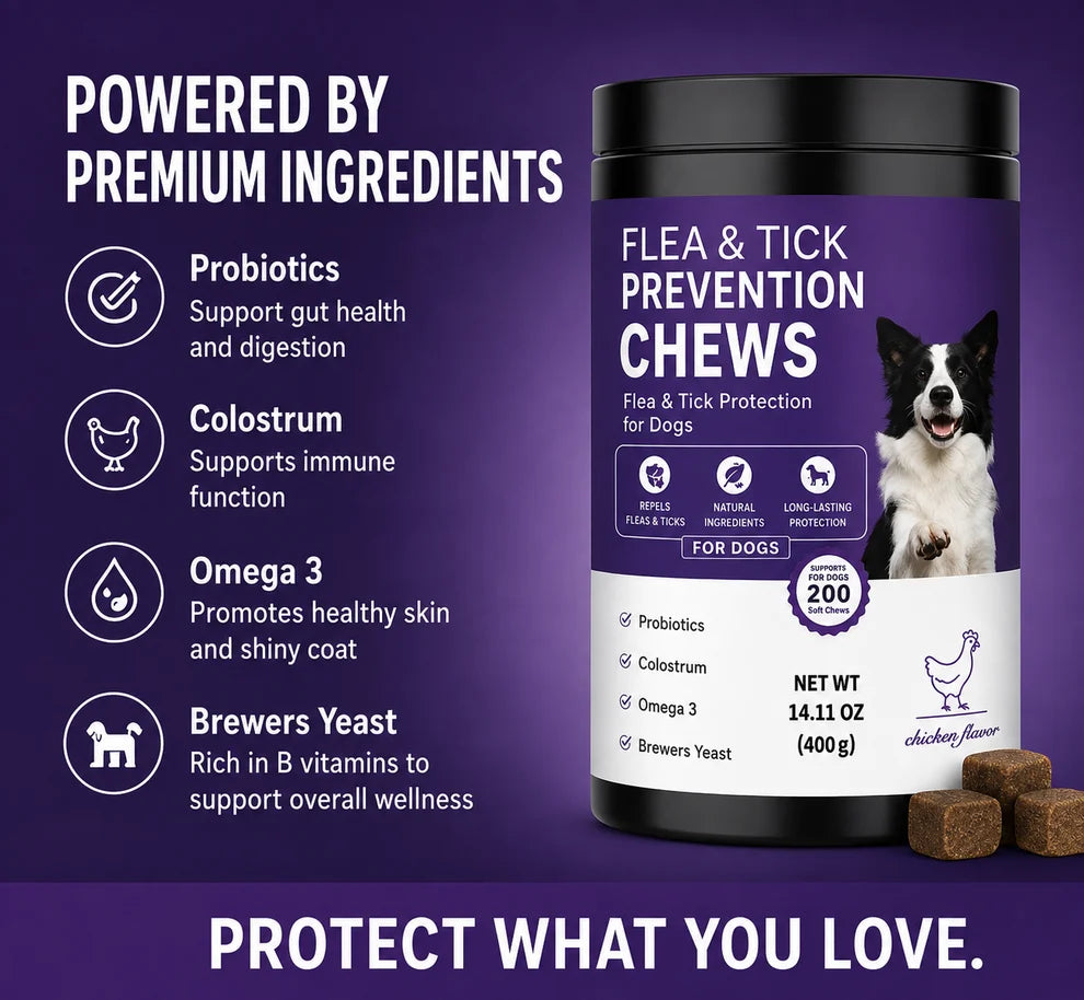 Flea & Tick Support Chews for Dogs