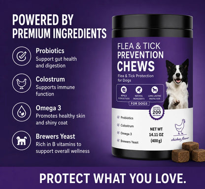 Flea & Tick Support Chews for Dogs