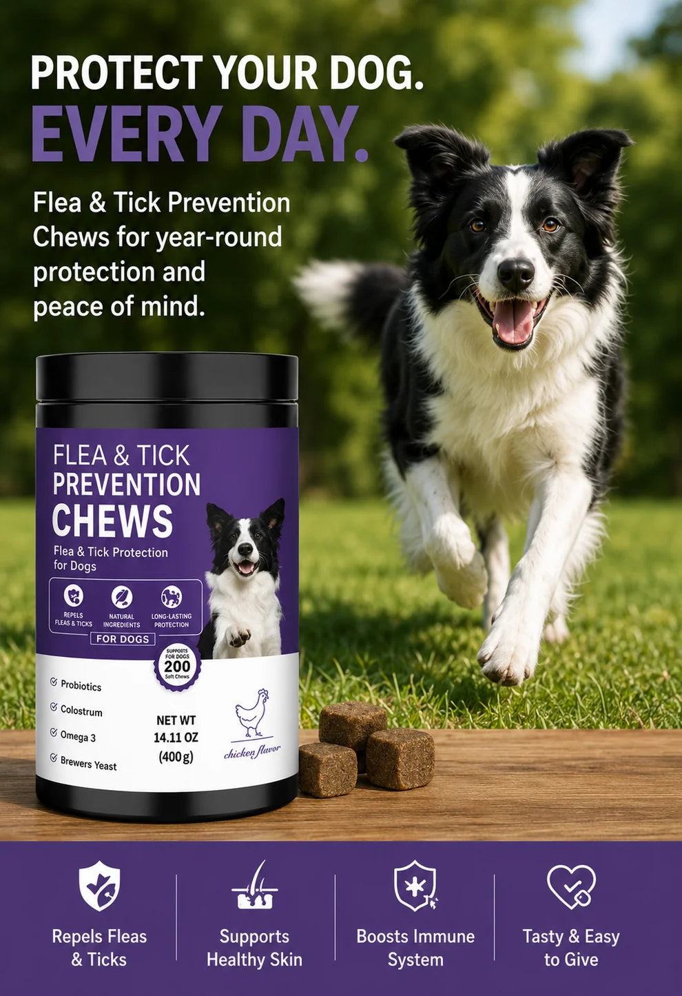 Flea & Tick Support Chews for Dogs
